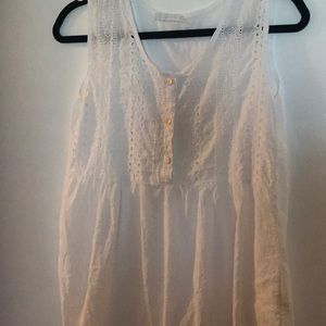 Light and breezy white blouse with lace top